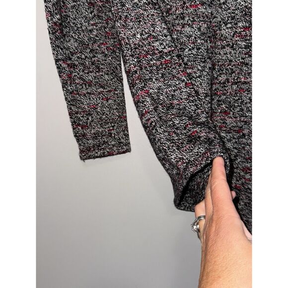 Pure J Jill Marled Asymmetrical Hem Sweater Small Black Red White Wool Cashmere - Picture 7 of 16